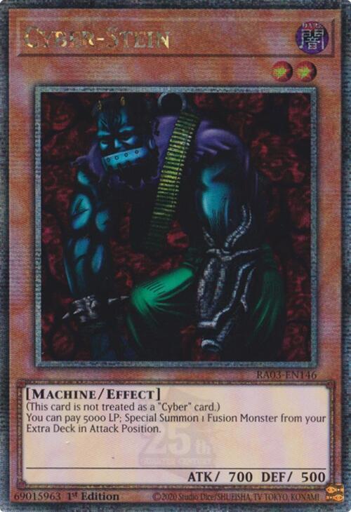 Cyber-Stein (Quarter Century Secret Rare) RA03-EN146 card from Quarter Century Bonanza