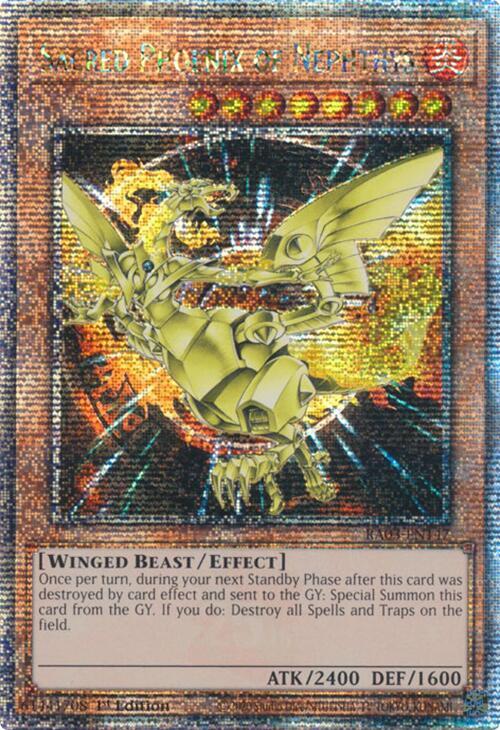 Sacred Phoenix of Nephthys (Quarter Century Secret Rare) RA03-EN147 card from Quarter Century Bonanza