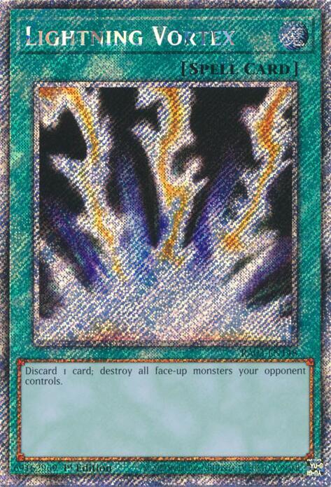 Lightning Vortex (Platinum Secret Rare) RA03-EN148 card from Quarter Century Bonanza