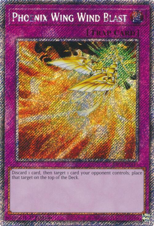 Phoenix Wing Wind Blast (Platinum Secret Rare) RA03-EN149 card from Quarter Century Bonanza