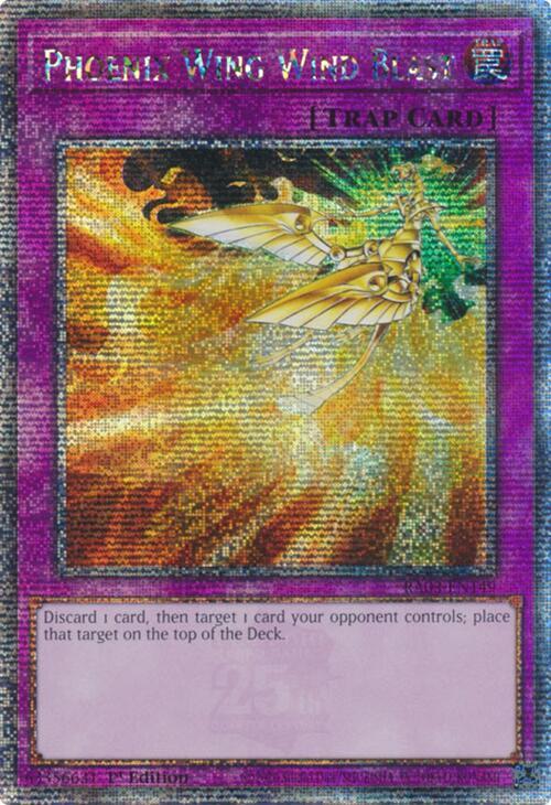 Phoenix Wing Wind Blast (Quarter Century Secret Rare) RA03-EN149 card from Quarter Century Bonanza