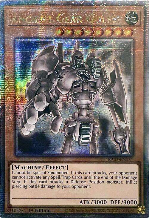 Ancient Gear Golem (Quarter Century Secret Rare) RA03-EN151 card from Quarter Century Bonanza