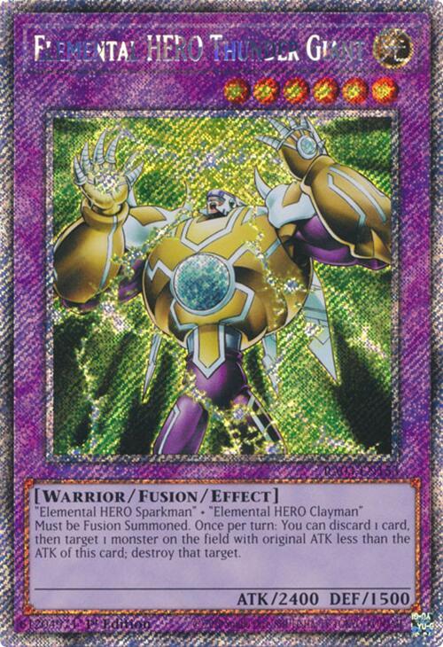 Elemental HERO Thunder Giant (Platinum Secret Rare) RA03-EN153 card from Quarter Century Bonanza