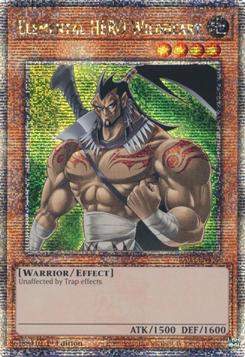 Elemental HERO Wildheart (Quarter Century Secret Rare) RA03-EN157 card from Quarter Century Bonanza
