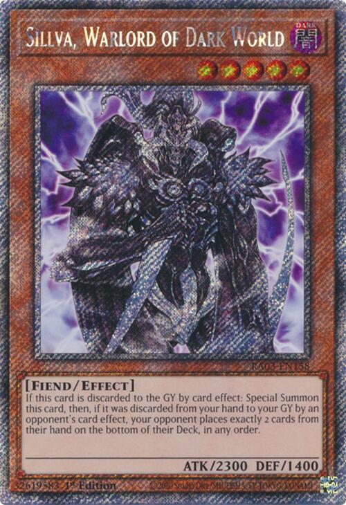 Sillva, Warlord of Dark World (Platinum Secret Rare) RA03-EN158 card from Quarter Century Bonanza