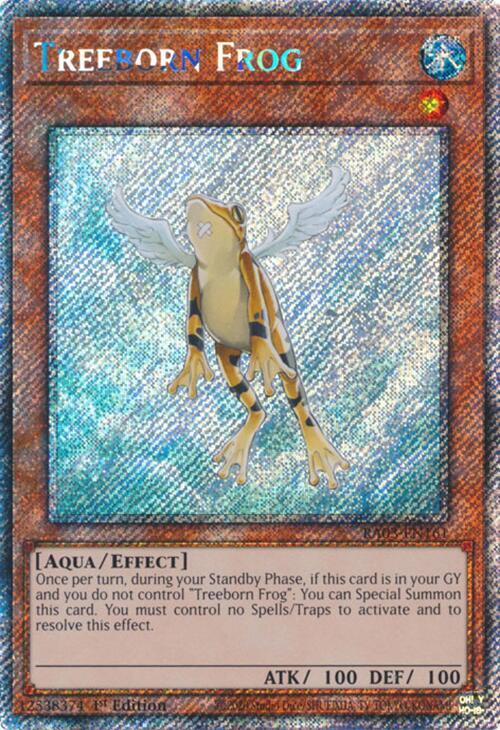 Treeborn Frog (Platinum Secret Rare) RA03-EN161 card from Quarter Century Bonanza