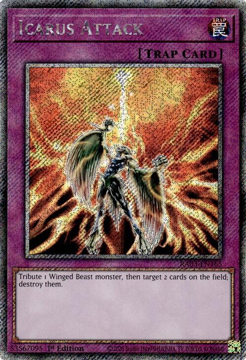 Icarus Attack (Platinum Secret Rare) RA03-EN165 card from Quarter Century Bonanza