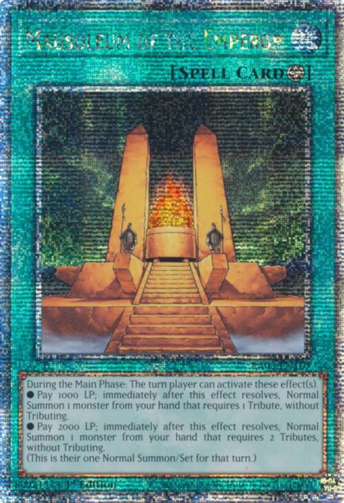 Mausoleum of the Emperor (Quarter Century Secret Rare) RA03-EN167 card from Quarter Century Bonanza
