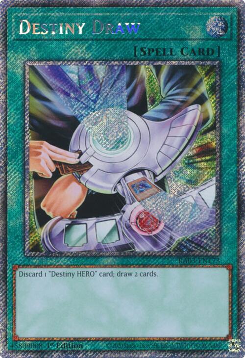 Destiny Draw (Platinum Secret Rare) RA03-EN173 card from Quarter Century Bonanza