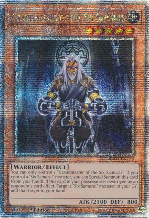 Grandmaster of the Six Samurai (Quarter Century Secret Rare) RA03-EN174 card from Quarter Century Bonanza