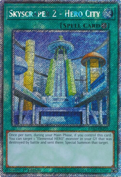 Skyscraper 2 - Hero City (Platinum Secret Rare) RA03-EN175 card from Quarter Century Bonanza