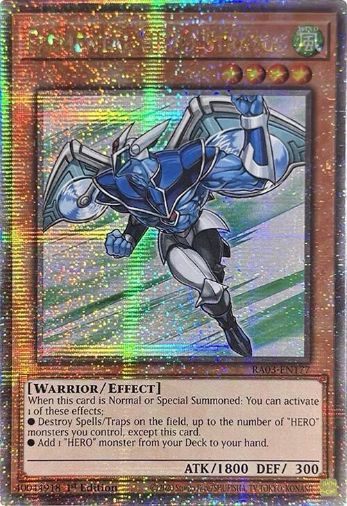 Elemental HERO Stratos (Quarter Century Secret Rare) RA03-EN177 card from Quarter Century Bonanza