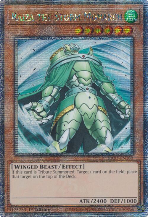 Raiza the Storm Monarch (Quarter Century Secret Rare) RA03-EN180 card from Quarter Century Bonanza