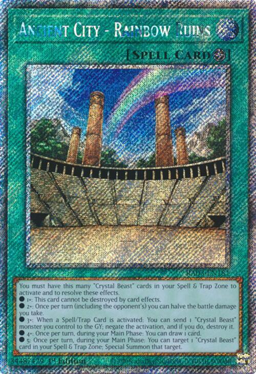 Ancient City - Rainbow Ruins (Platinum Secret Rare) RA03-EN181 card from Quarter Century Bonanza