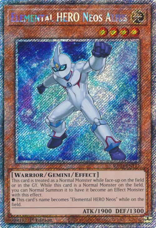 Elemental HERO Neos Alius (Platinum Secret Rare) RA03-EN184 card from Quarter Century Bonanza