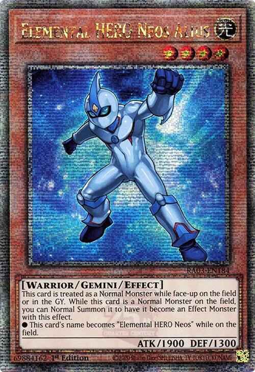 Elemental HERO Neos Alius (Quarter Century Secret Rare) RA03-EN184 card from Quarter Century Bonanza