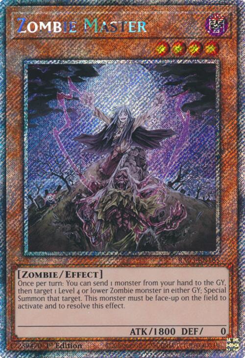Zombie Master (Platinum Secret Rare) RA03-EN185 card from Quarter Century Bonanza