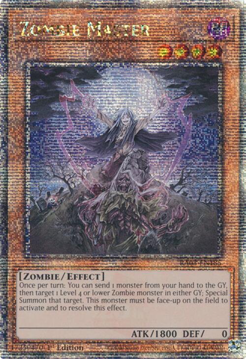 Zombie Master (Quarter Century Secret Rare) RA03-EN185 card from Quarter Century Bonanza