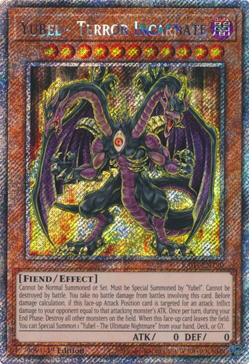 Yubel - Terror Incarnate (Platinum Secret Rare) RA03-EN190 card from Quarter Century Bonanza