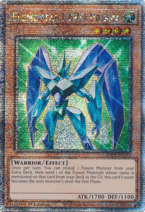 Elemental HERO Prisma (Quarter Century Secret Rare) RA03-EN193 card from Quarter Century Bonanza