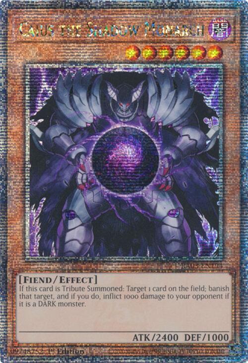 Caius the Shadow Monarch (Quarter Century Secret Rare) RA03-EN194 card from Quarter Century Bonanza