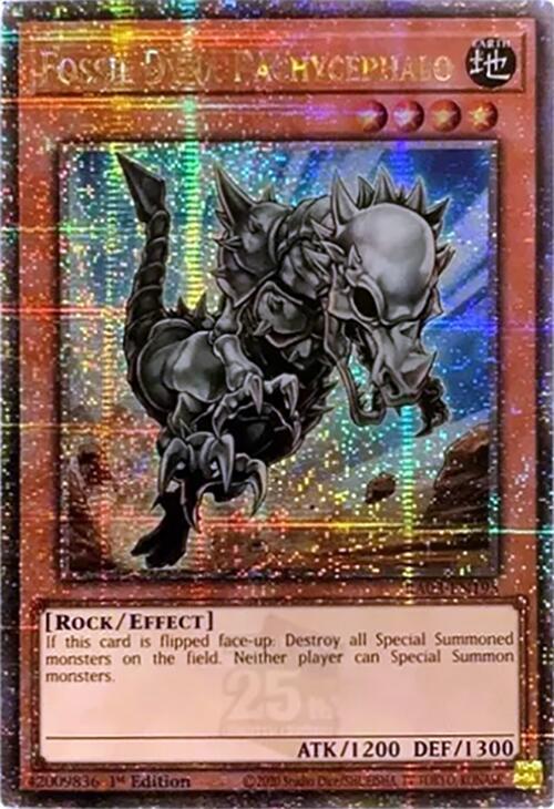 Fossil Dyna Pachycephalo (Quarter Century Secret Rare) RA03-EN195 card from Quarter Century Bonanza