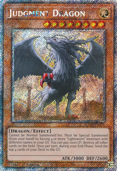 Judgment Dragon (Platinum Secret Rare) RA03-EN196 card from Quarter Century Bonanza