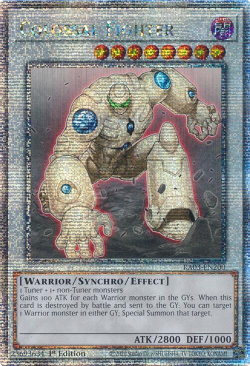 Colossal Fighter (Quarter Century Secret Rare) RA03-EN200 card from Quarter Century Bonanza