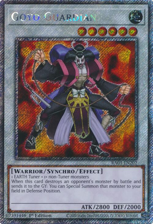Goyo Guardian (Platinum Secret Rare) RA03-EN202 card from Quarter Century Bonanza