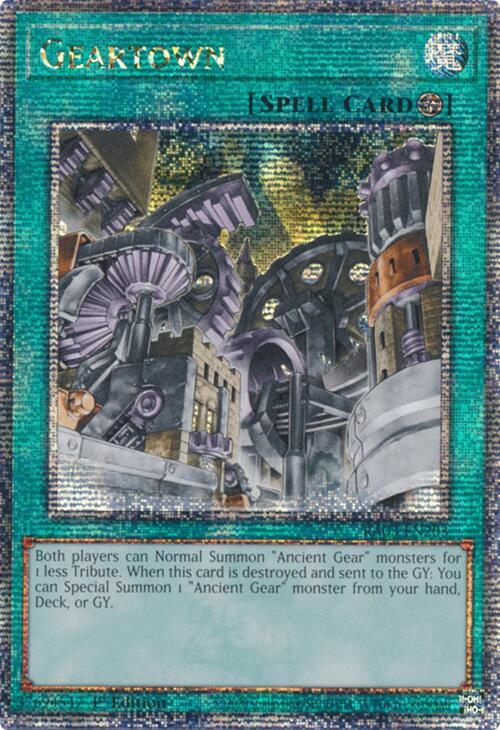 Geartown (Quarter Century Secret Rare) RA03-EN203 card from Quarter Century Bonanza