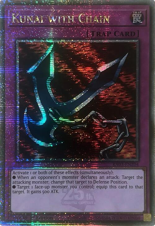 Kunai with Chain (Quarter Century Secret Rare) RA03-EN204 card from Quarter Century Bonanza