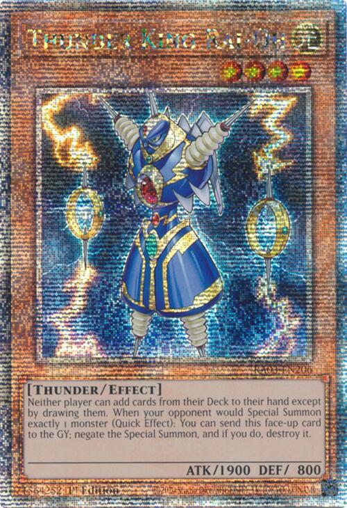 Thunder King Rai-Oh (Quarter Century Secret Rare) RA03-EN206 card from Quarter Century Bonanza