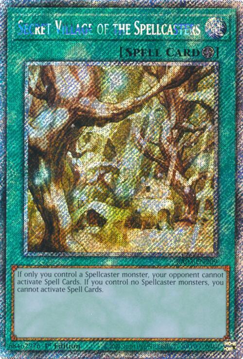 Secret Village of the Spellcasters (Platinum Secret Rare) RA03-EN209 card from Quarter Century Bonanza