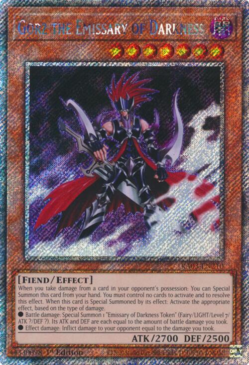 Gorz the Emissary of Darkness (Platinum Secret Rare) RA03-EN210 card from Quarter Century Bonanza