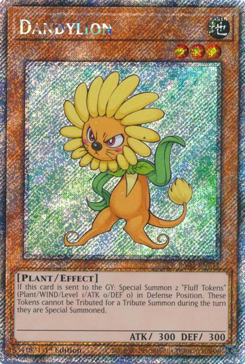 Dandylion (Platinum Secret Rare) RA03-EN211 card from Quarter Century Bonanza