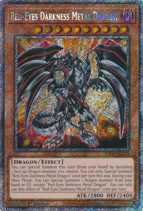 Red-Eyes Darkness Metal Dragon (Platinum Secret Rare) RA03-EN212 card from Quarter Century Bonanza