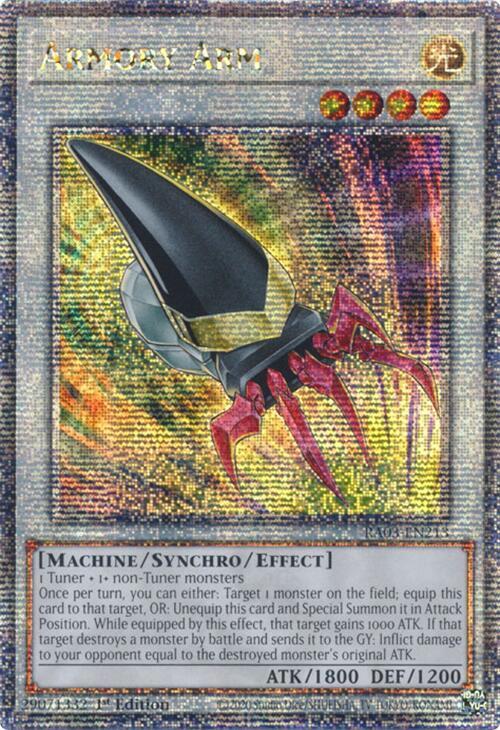 Armory Arm (Quarter Century Secret Rare) RA03-EN213 card from Quarter Century Bonanza