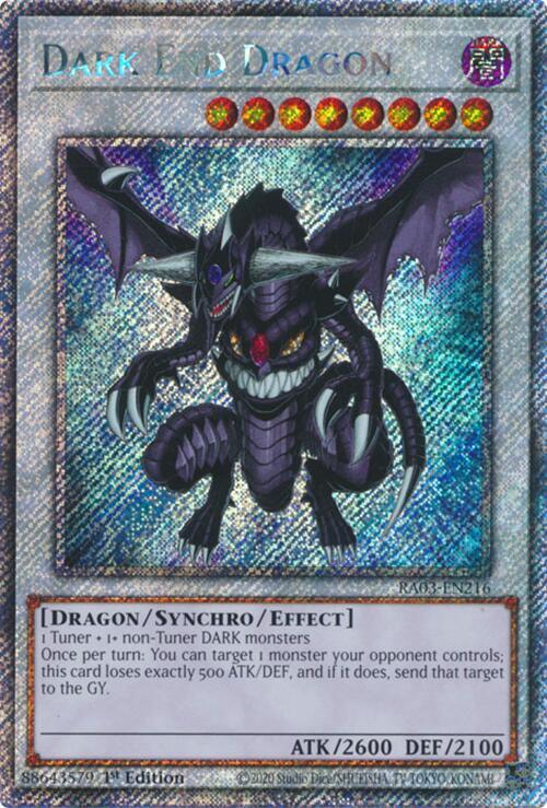 Dark End Dragon (Platinum Secret Rare) RA03-EN216 card from Quarter Century Bonanza
