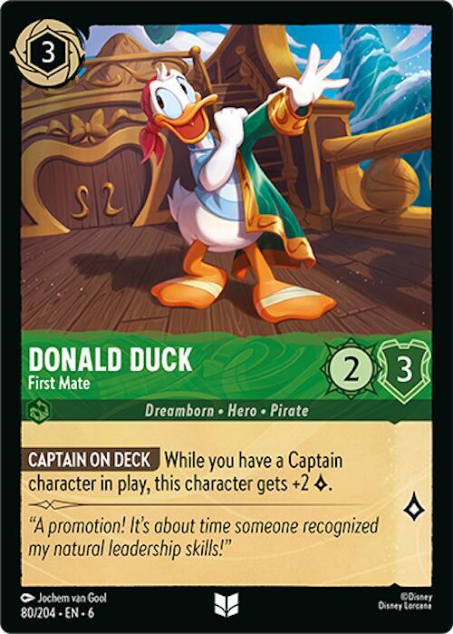 Donald Duck - First Mate 80/204 card from Azurite Sea