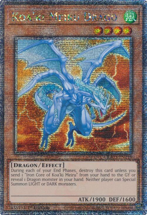 Koa'ki Meiru Drago (Quarter Century Secret Rare) RA03-EN218 card from Quarter Century Bonanza