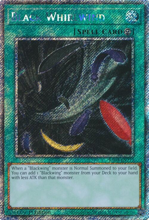 Black Whirlwind (Platinum Secret Rare) RA03-EN219 card from Quarter Century Bonanza