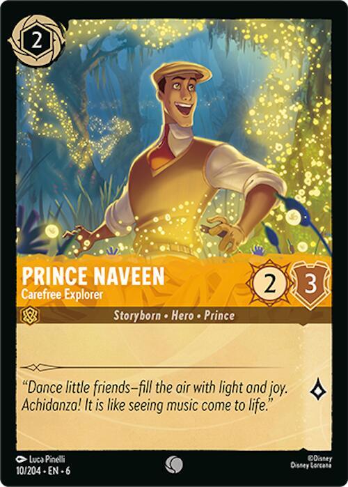 Prince Naveen - Carefree Explorer 10/204 card from Azurite Sea