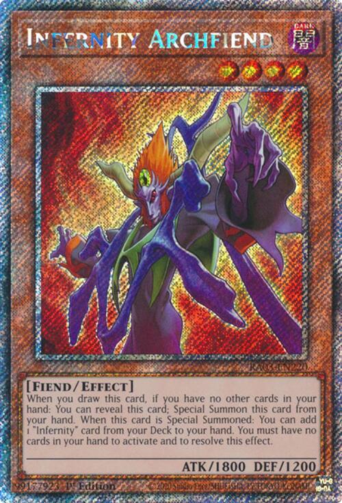 Infernity Archfiend (Platinum Secret Rare) RA03-EN220 card from Quarter Century Bonanza
