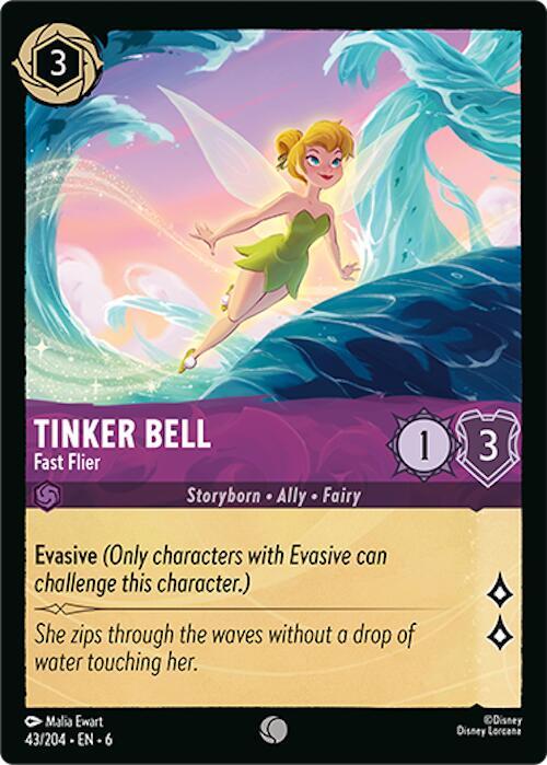 Tinker Bell - Fast Flier 43/204 card from Azurite Sea