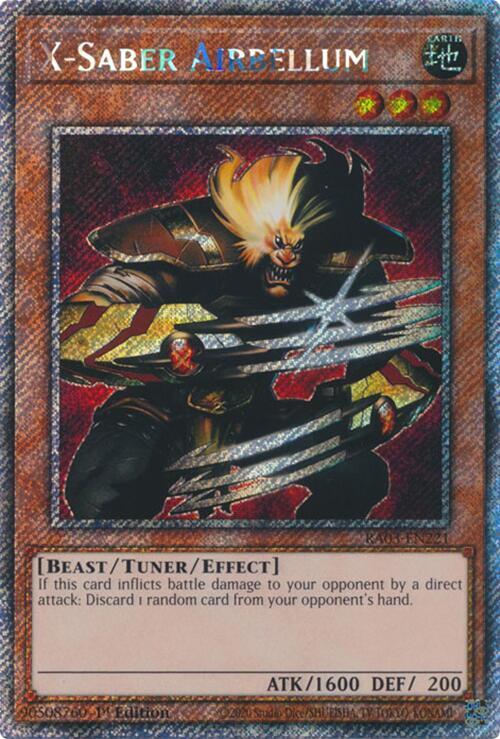 X-Saber Airbellum (Platinum Secret Rare) RA03-EN221 card from Quarter Century Bonanza
