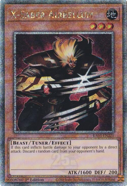 X-Saber Airbellum (Quarter Century Secret Rare) RA03-EN221 card from Quarter Century Bonanza