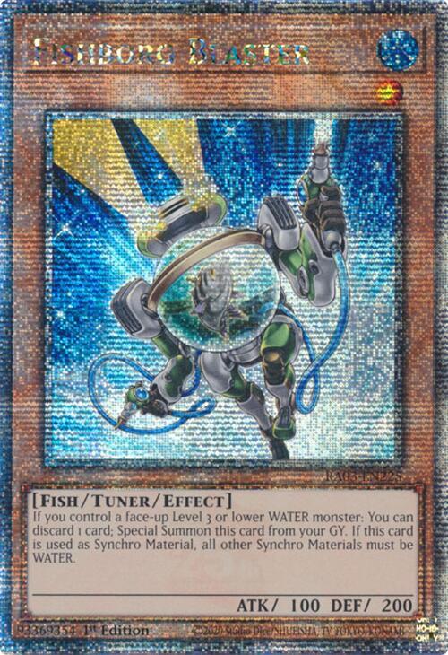 Fishborg Blaster (Quarter Century Secret Rare) RA03-EN225 card from Quarter Century Bonanza