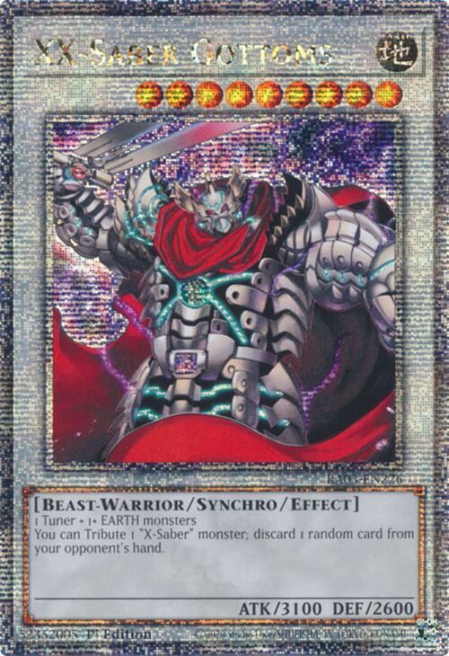 XX-Saber Gottoms (Quarter Century Secret Rare) RA03-EN226 card from Quarter Century Bonanza