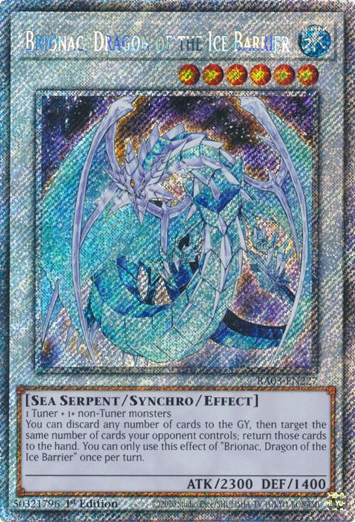Brionac, Dragon of the Ice Barrier (Platinum Secret Rare) RA03-EN227 card from Quarter Century Bonanza