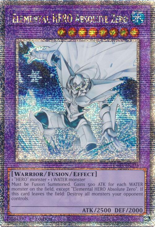Elemental HERO Absolute Zero (Quarter Century Secret Rare) RA03-EN231 card from Quarter Century Bonanza